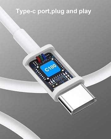 Snehvita USB C Headphones, Type C Wired Earbuds (White)