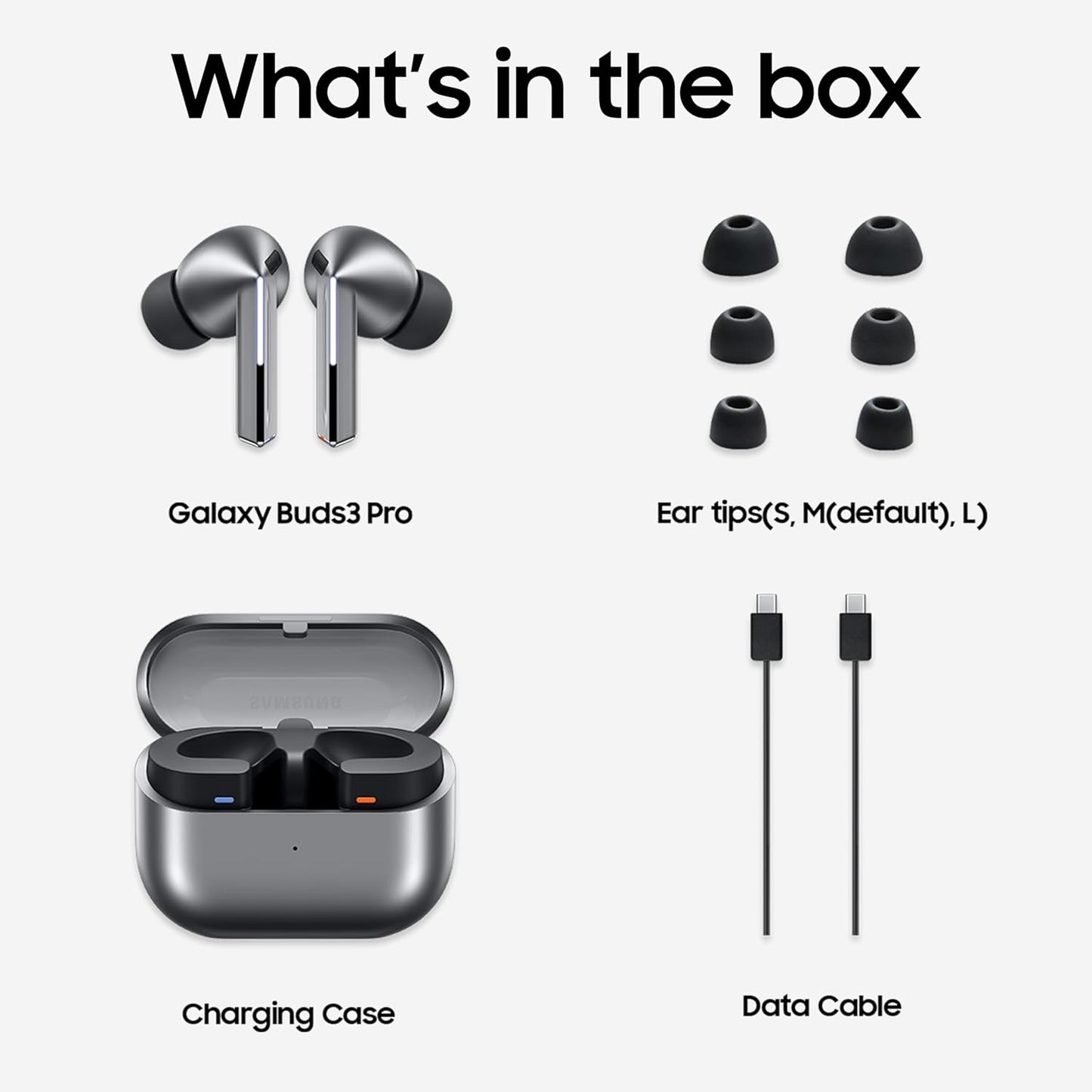 Samsung Galaxy Buds 3 Pro (Silver) with Galaxy AI | Adaptive ANC