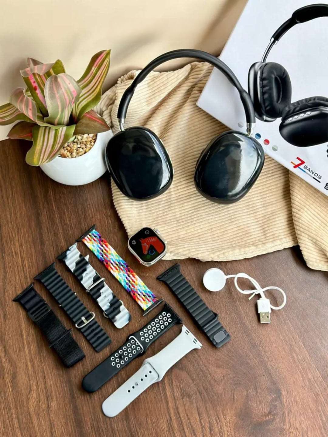 P9 Ultra 2 Combo | Smartwatch & 7 Straps & Airmax Headset